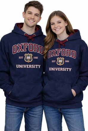 Oxford University OU201 Unisex Licensed Sweatshirt - Navy | Official Oxford Crest Crew Neck Jumper for Men & Women | XS-2XL (XS)
