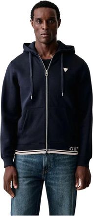 Guess Zip-through hoodie - Heren - Sweatshirts & Hoodies - Blauw - Maat: L Katoen