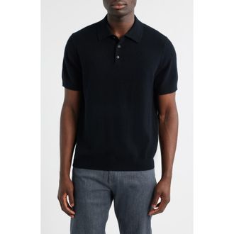 Nordstrom Cashmere Polo in Black Caviar at Nordstrom Rack, Size X-Large