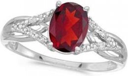 Allurez Oval Ruby and Diamond Cocktail Ring in 14K White Gold (1.52 ctw)