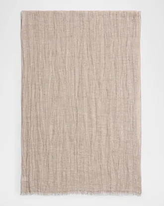 Brunello Cucinelli Sparkling Striped Linen-Blend Scarf