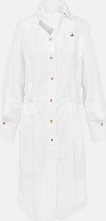 Vivienne Westwood Drunken Shirt Dress Compact Poplin White 38 Women