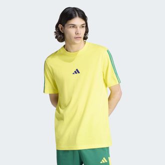 adidas T-Shirt ADIDAS SPORTSWEAR ESSENTIALS DREI STREIFEN, SINGLE JERSEY, Herren, Gr. XXL, bright gelb, bold gr&uuml;n, bold gr&uuml;n, bold gr&uuml;n, Obermaterial: 100% B