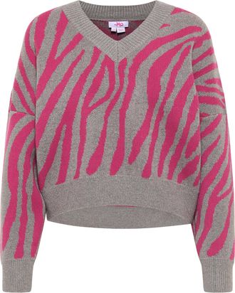 Mymo Gebreide trui Dames grijs/roze