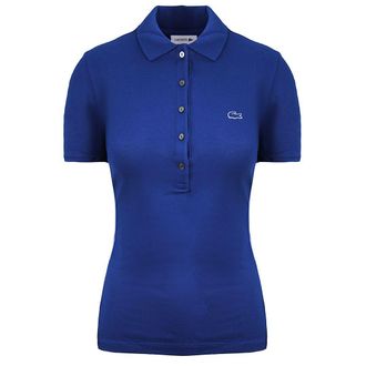 Lacoste Slim Fit Korte Mouw Poloshirt met Kraag Blauw Dames PF7845_Z7Z