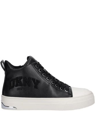 DKNY 35mm logo-lettering high-top sneakers - Black