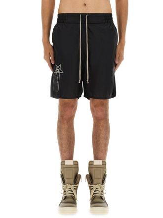 Champion Black Nylon Shorts With Elastic Waistband