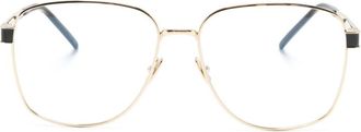 Saint Laurent Eyewear YSL square-frame glasses - unisex - Metal - 57 - Gold