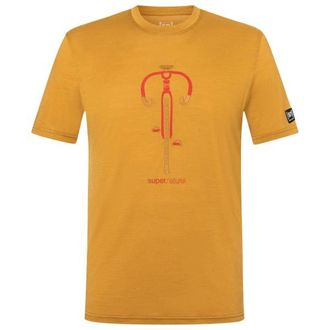 super.natural Vintage Bike Tee Merinoshirt f&uuml;r Herren | orange/gelb