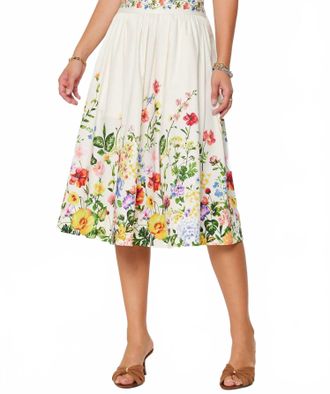Current Air Floral Printed A-Line Midi Skirt In Multi