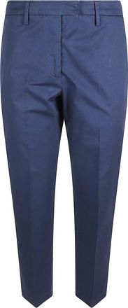 True Royal Blauwe Katoen Elastaan Broek - Dames - Slim Fit Broeken - Blauw - 2XS - Katoen - Broeken