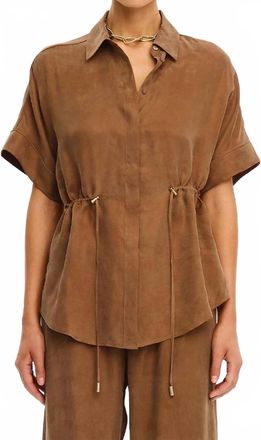 Kivari Jaxon Short Sleeve Button Down Shirt In Chocolate