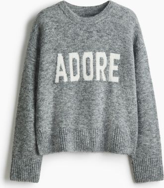 H&M Pullover mit Jacquardmotiv - Grau