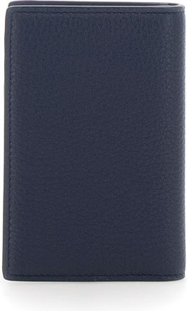 Dolce & Gabbana Mens Cardholder Blue Grained Leather Accessory