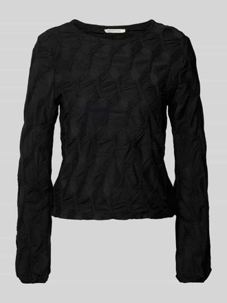 Tom Tailor Denim Relaxed Fit Langarmbluse mit Strukturmuster in Black, Gr&ouml;&szlig;e S