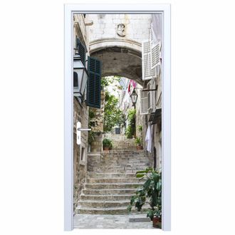 OEM Adhesivo De Tela Para Puerta, Escaleras En Una Calle Antigua, 526pd