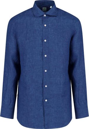 Finamore Blue Gaeta Linen Shirt
