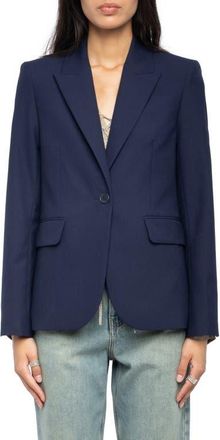 Zadig&Voltaire Vavy Tailleur Blazer in Blueberry at Nordstrom, Size 10 Us