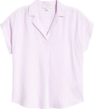 Beach Lunch Lounge Deni Stripe Shirt in Pink Lavender at Nordstrom, Size X-Small