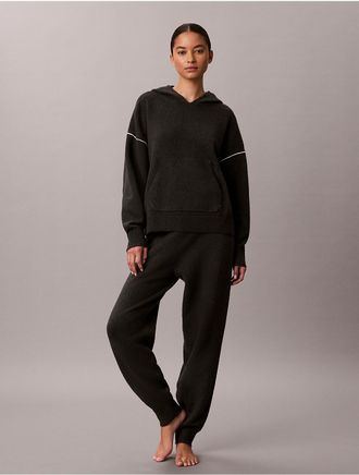 Calvin Klein Womens Plush Terry Sleep Jogger - Black - XL