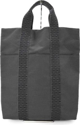 Herm&egrave;s Gray Canvas Tote Bag (Pre-Owned)