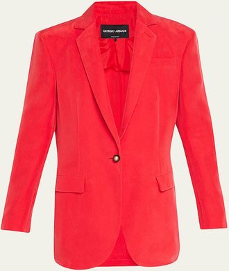 Giorgio Armani Washed Silk Blazer Jacket