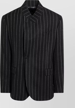 Dolce & Gabbana pinstripe wool blend single breasted coat