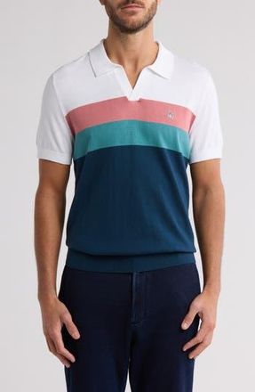 Original Penguin Stripe Cotton Jersey Polo in Blue Wing Teal at Nordstrom Rack, Size Xx-Large