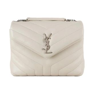 Saint Laurent Loulou Leren Tas - Dames - Tassen - Beige - Maat: ONE Size Leer