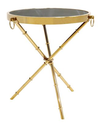 Pasargad Home Discontinued Pasargad Home Vicenza Collection Steel/Glass Side Table