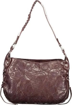 Desigual Bolso de Hombro Floral en Relieve - Bags - Mujer - Marr&oacute;n - ONE SIZE