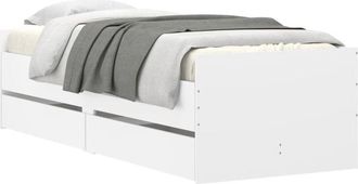 vidaXL Estructura de cama con cajones blanco 100x200 cm Vidaxl
