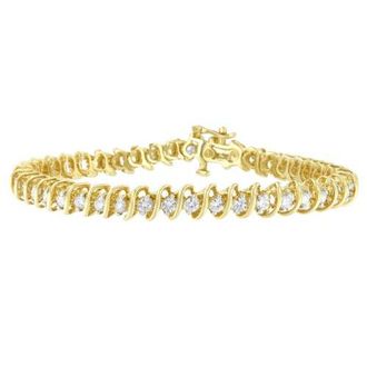 House of Brilliance 14K Yellow Gold 3.00 cttw Diamond Spiral Link Bracelet at Nordstrom