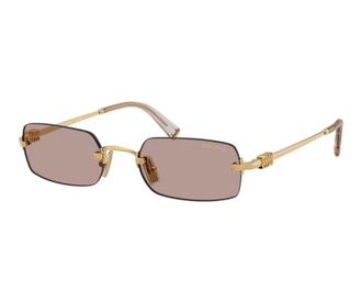 Miu Miu LIght Purple Brown Rectangular Ladies Sunglasses MU B50S 5AK20I 50