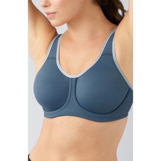 Wacoal Simone Seamless Underwire Sports Bra in Dark Slate at Nordstrom, Size 36Ddd
