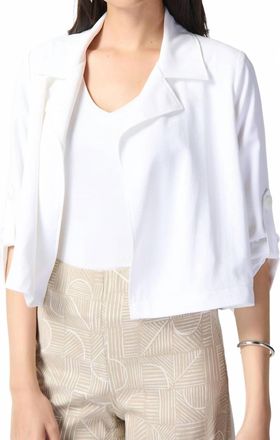 Joseph Ribkoff Woven Boxy Blazer In Vanilla