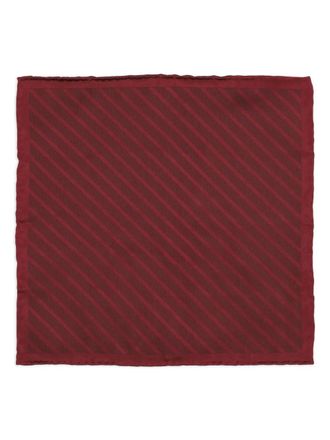 Brunello Cucinelli diagonal-striped silk pocket square - men - Silk - One Size - Red