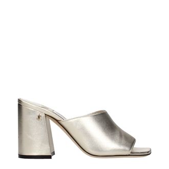 Jimmy Choo London Gold Leather Platform Womens Sandals