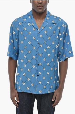 Marni Viscose Bowling Shirt with Floral Pattern size 44