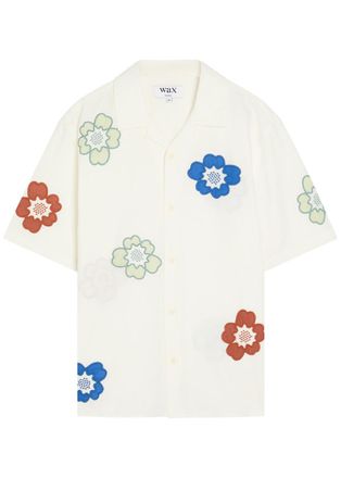 Wax London Didcot Floral-embroidered Cotton-blend Shirt - Multicoloured 1 - Xxl