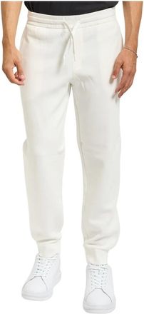 A|X Armani Exchange Witte katoenen joggerbroek met trekkoord - Heren - Sweatpants - Wit - M - Katoen - Broeken