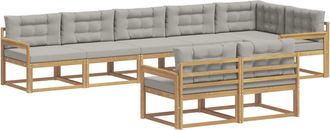 vidaXL Conjunto De Sof&aacute;s De Exterior 6 Uds. Blanco Y Gris Claro Vidaxl