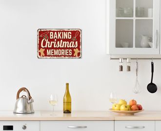 Queence Metallbild »Christmas Memories« Schriftzug Schriftzüge Weihnachten 1 Stk. tlg. Stahlschilder