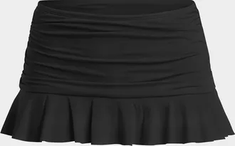 La Blanca Plus Size Island Goddess Ruffle Swim Skirt