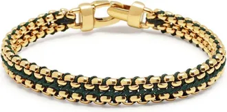 Nialaya Bracciale Box Chain con lavorazione a intreccio 8mm - Oro