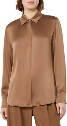 Max Mara Camicia - Dames - Overhemden - Bruin - S - Overhemden