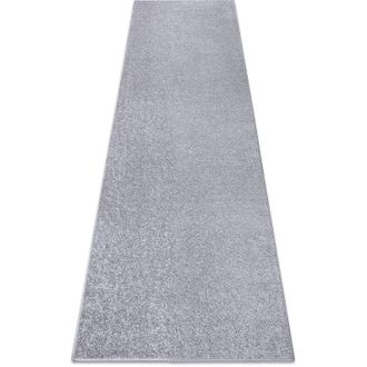 RugsX Rugsx - Runner santa fe silver 92 plain, flat, one colour grey 60x450 cm