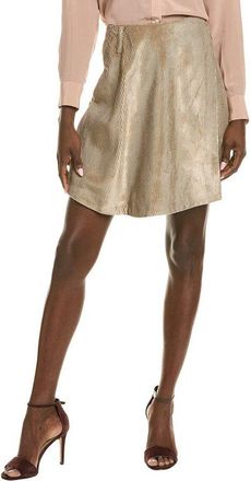 Brunello Cucinelli WomenS Gold Tone Pleated Mini Skirt, Size 8