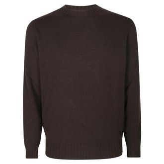 FILIPPO DE LAURENTIIS Maglia Girocollo Cashmere Fin 7 - Heren - Cashmere truien - Bruin - 2XL - Truien & Vesten