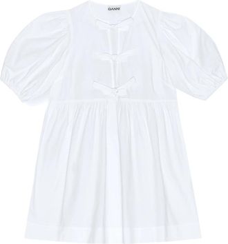 Ganni Cotton Poplin Tie String Mini Dress